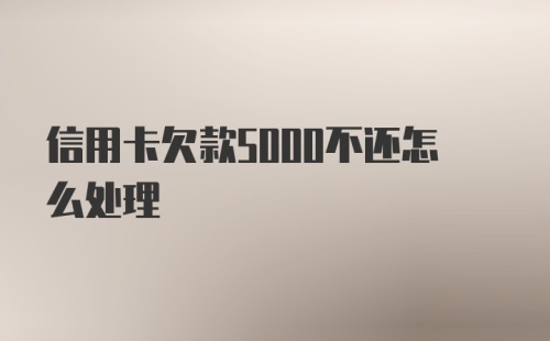 信用卡欠款5000不还怎么处理