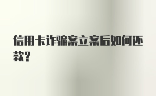 信用卡诈骗案立案后如何还款？