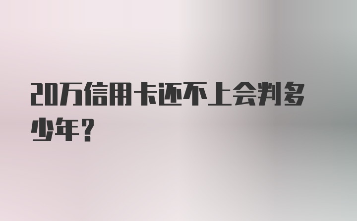 20万信用卡还不上会判多少年？