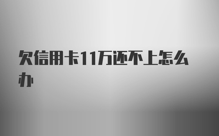 欠信用卡11万还不上怎么办