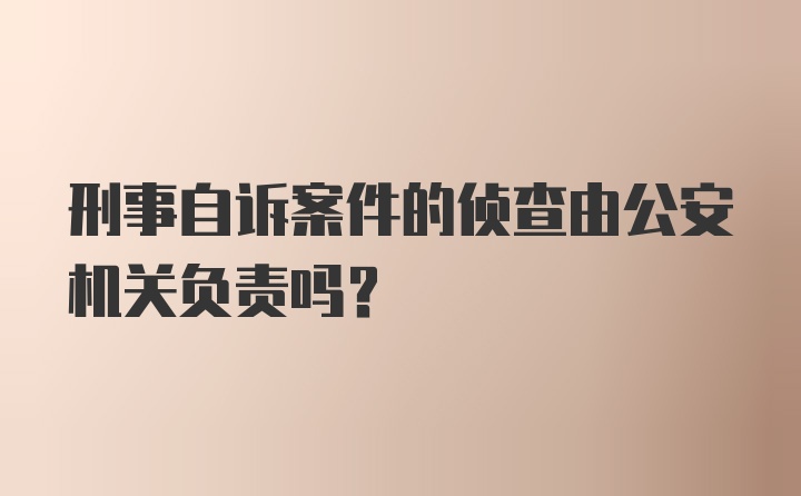 刑事自诉案件的侦查由公安机关负责吗？