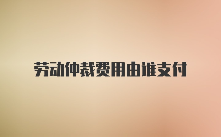 劳动仲裁费用由谁支付