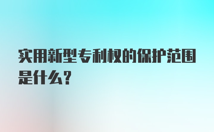 实用新型专利权的保护范围是什么？