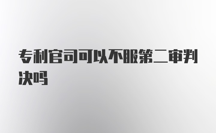 专利官司可以不服第二审判决吗