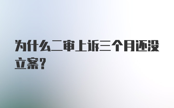 为什么二审上诉三个月还没立案？