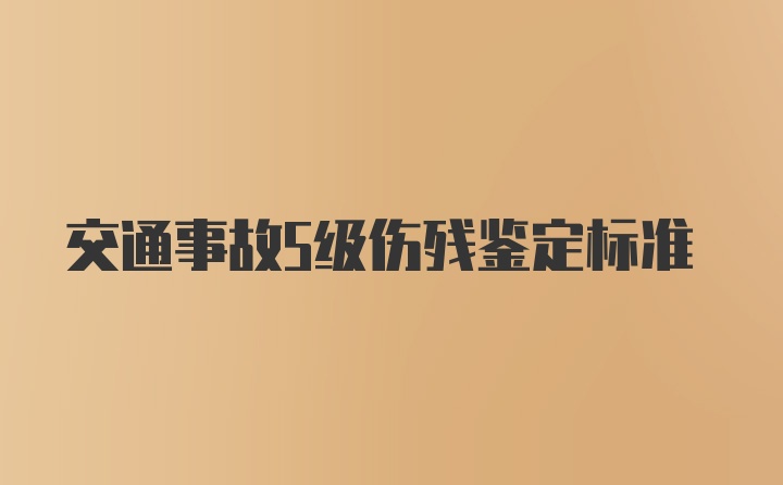 交通事故5级伤残鉴定标准