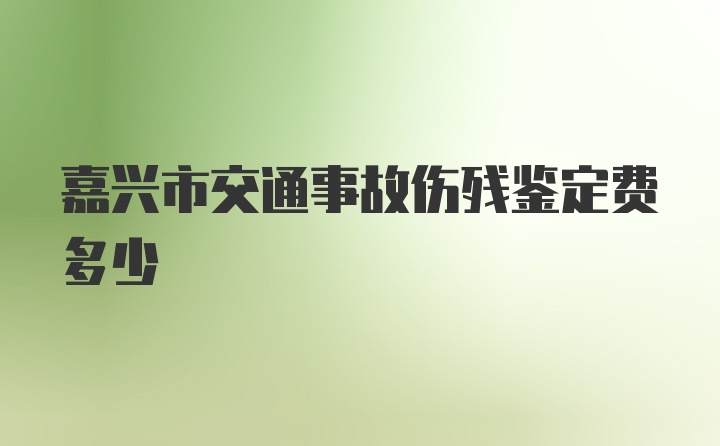 嘉兴市交通事故伤残鉴定费多少