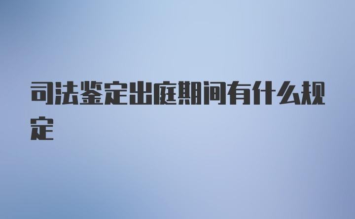 司法鉴定出庭期间有什么规定