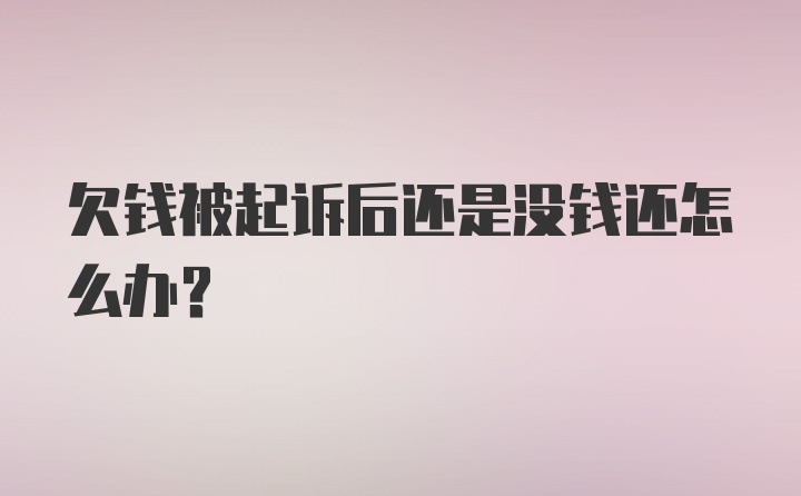 欠钱被起诉后还是没钱还怎么办？