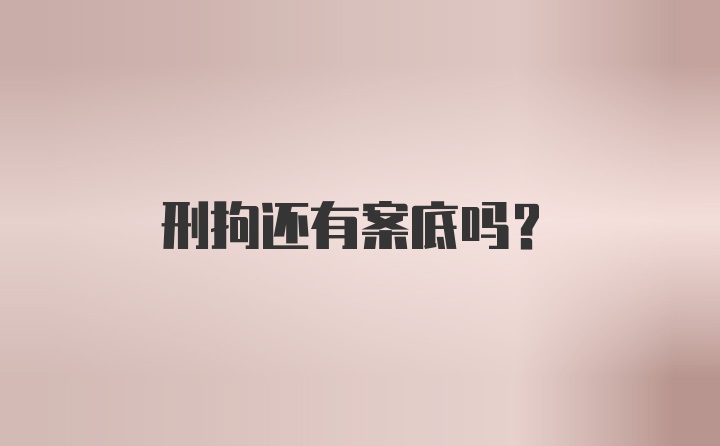 刑拘还有案底吗？