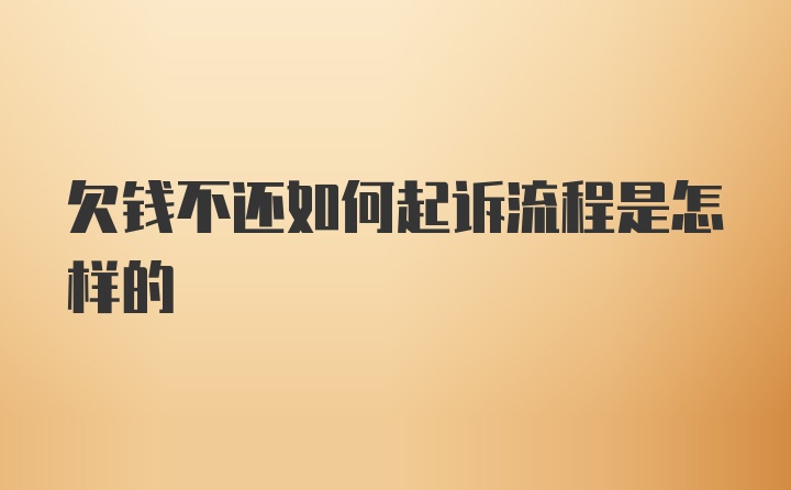 欠钱不还如何起诉流程是怎样的