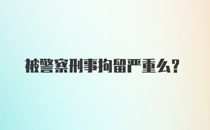 被警察刑事拘留严重么？