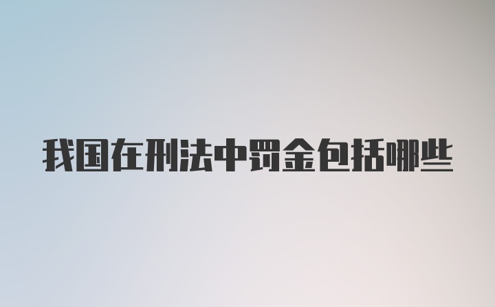 我国在刑法中罚金包括哪些