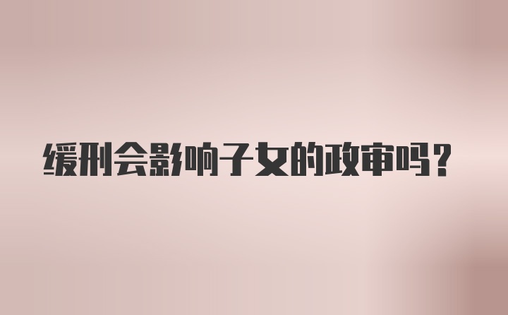 缓刑会影响子女的政审吗?