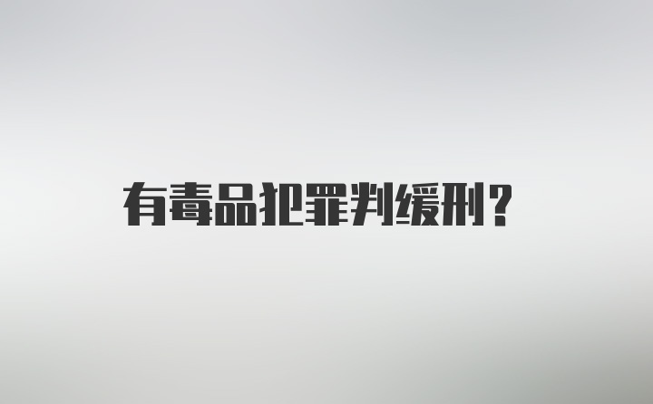 有毒品犯罪判缓刑？