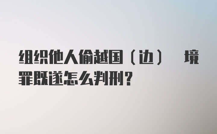 组织他人偷越国(边) 境罪既遂怎么判刑？