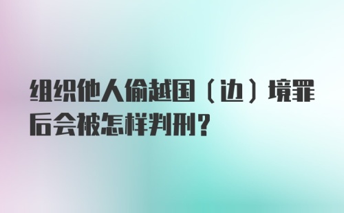 组织他人偷越国（边）境罪后会被怎样判刑？