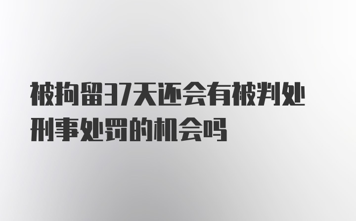 被拘留37天还会有被判处刑事处罚的机会吗