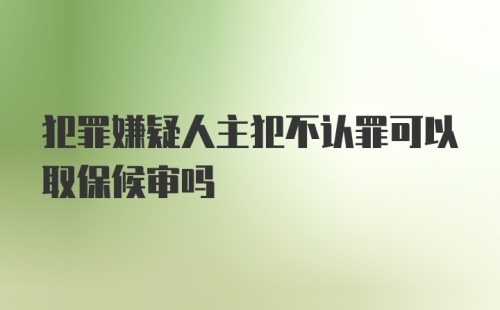 犯罪嫌疑人主犯不认罪可以取保候审吗