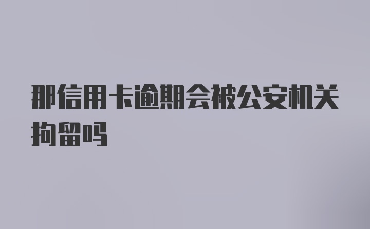 那信用卡逾期会被公安机关拘留吗