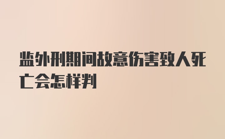 监外刑期间故意伤害致人死亡会怎样判