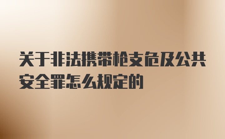 关于非法携带枪支危及公共安全罪怎么规定的