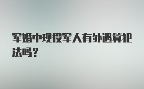 军婚中现役军人有外遇算犯法吗？