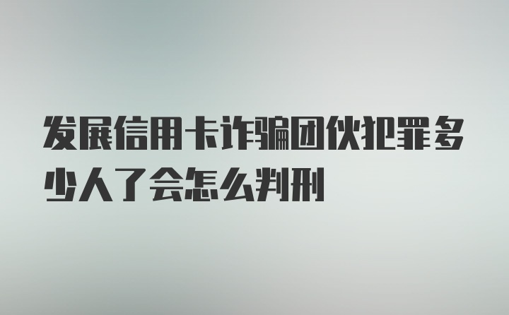 发展信用卡诈骗团伙犯罪多少人了会怎么判刑