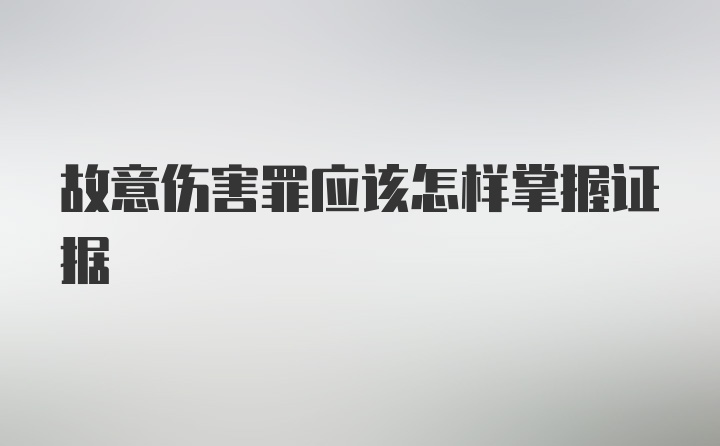 故意伤害罪应该怎样掌握证据