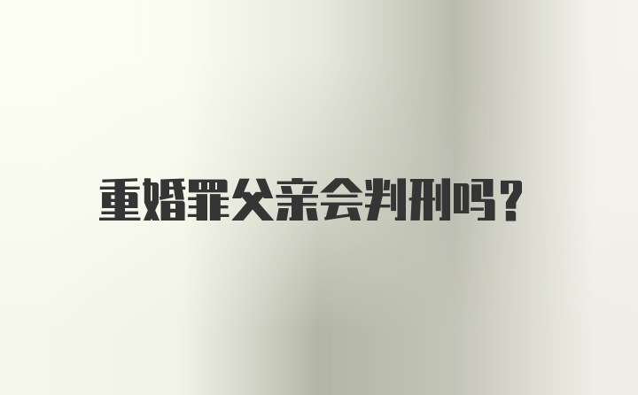 重婚罪父亲会判刑吗？