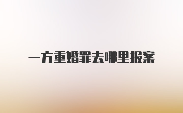 一方重婚罪去哪里报案