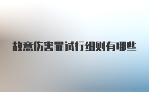 故意伤害罪试行细则有哪些