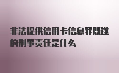 非法提供信用卡信息罪既遂的刑事责任是什么