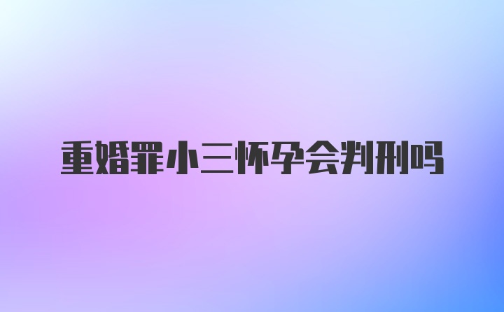 重婚罪小三怀孕会判刑吗