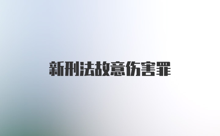 新刑法故意伤害罪