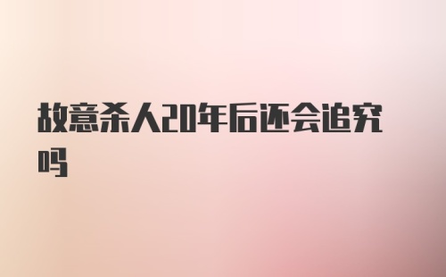 故意杀人20年后还会追究吗