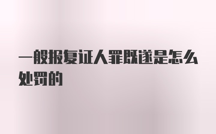 一般报复证人罪既遂是怎么处罚的