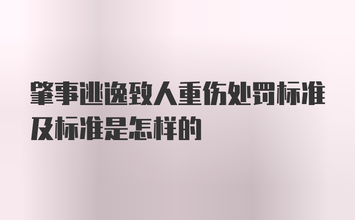 肇事逃逸致人重伤处罚标准及标准是怎样的