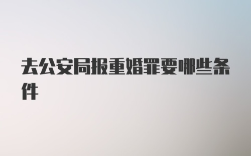 去公安局报重婚罪要哪些条件