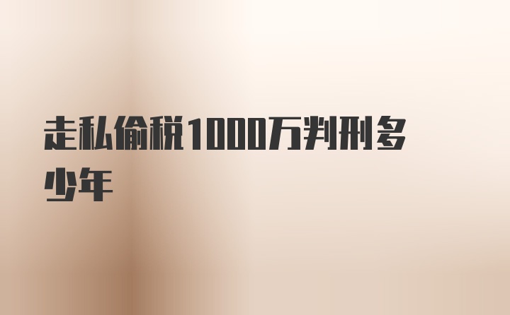 走私偷税1000万判刑多少年