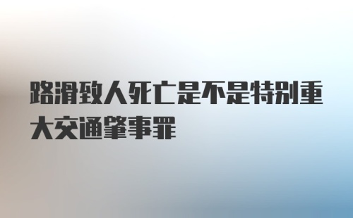 路滑致人死亡是不是特别重大交通肇事罪