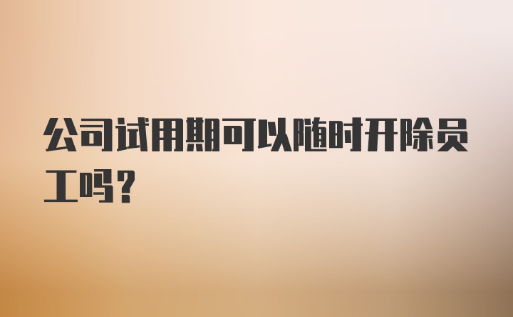 公司试用期可以随时开除员工吗？