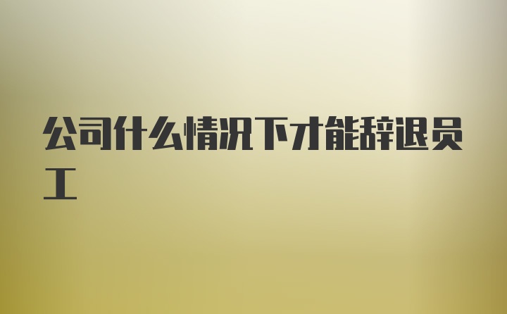 公司什么情况下才能辞退员工