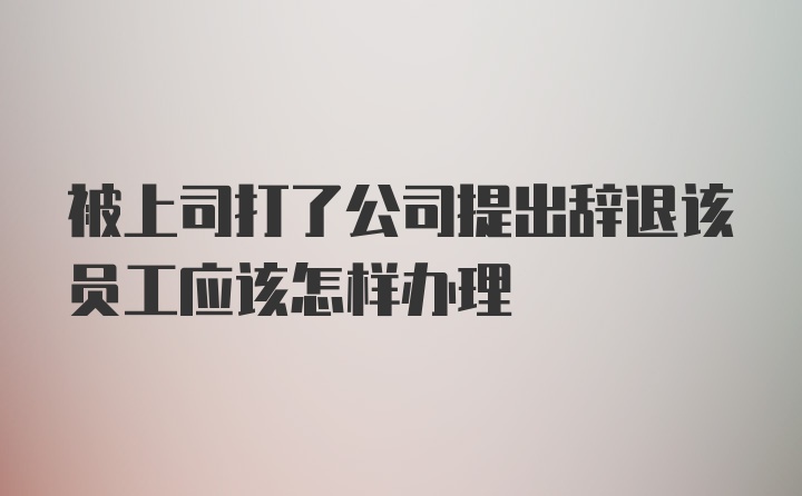 被上司打了公司提出辞退该员工应该怎样办理