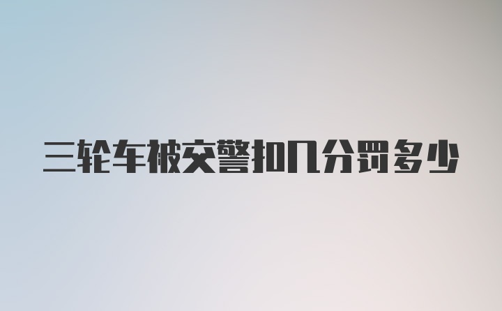 三轮车被交警扣几分罚多少