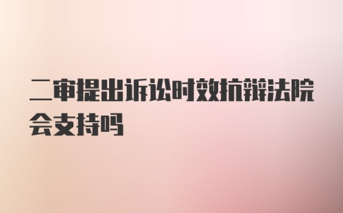 二审提出诉讼时效抗辩法院会支持吗