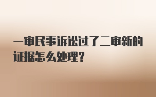 一审民事诉讼过了二审新的证据怎么处理？