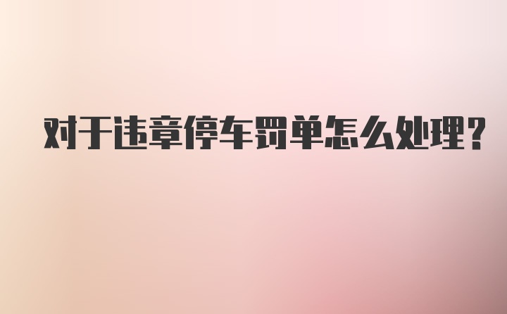 对于违章停车罚单怎么处理？