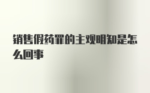 销售假药罪的主观明知是怎么回事