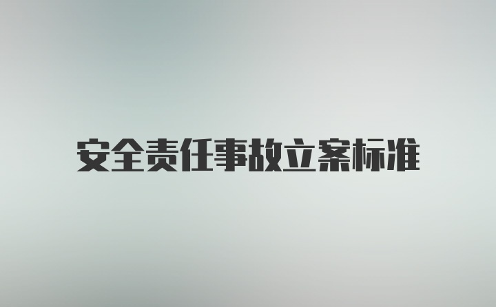 安全责任事故立案标准